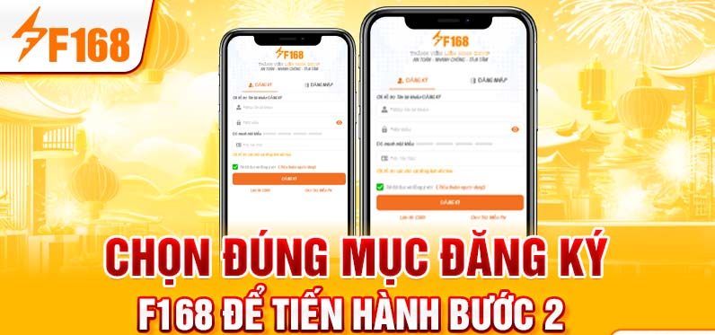 Chọn đúng mục đăng ký F168 để tiến hành bước 2 Chọn đúng mục đăng ký F168 để tiến hành bước 2